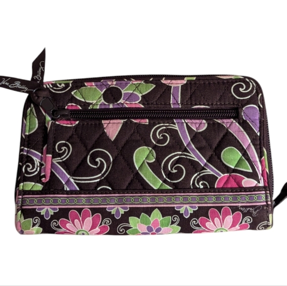 Vera Bradley Turn Lock Wallet clutch Purple Punch - Picture 2 of 8